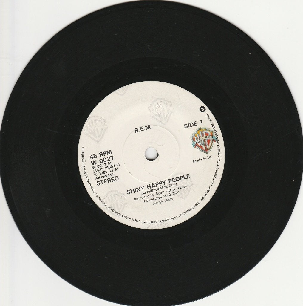 45T (7") vinyl single:'Shiny Happy People' van R.E.M., Gebruikt, Pop, 7 inch, Ophalen of Verzenden