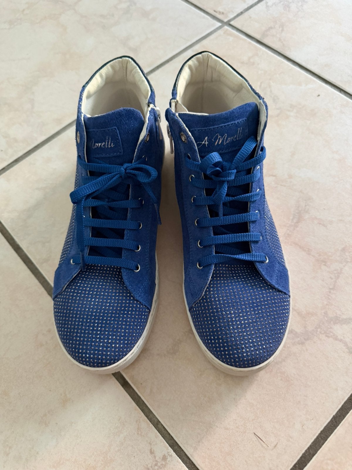 Hoge schoenen sneakers met ritssluiting A. Morelli 38 blauw, Kleding | Dames, Ophalen of Verzenden, Zo goed als nieuw, Blauw