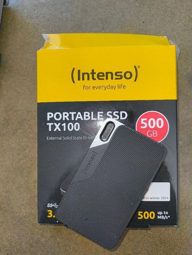 SSD kaart. 500 GB (externe drive), Audio, Tv en Foto, Foto | Geheugenkaarten, SD, Overige apparaten, Intenso, Ophalen of Verzenden