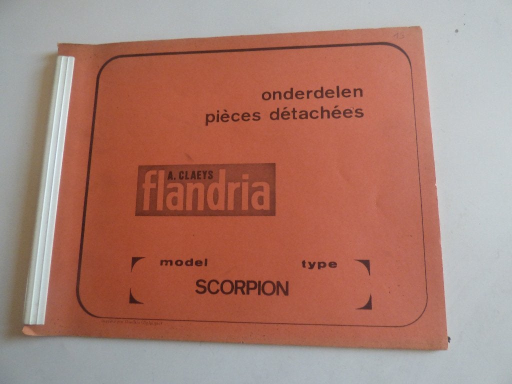 ONDERDELENLIJST FLANDRIA SCORPION, Ophalen of Verzenden, Gebruikt