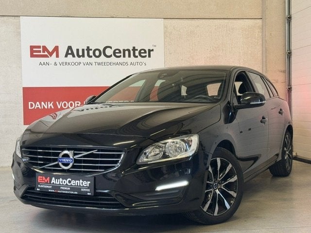 Volvo V60 2.0D Black Ed. Automaat-Leder-GPS-Trekhaak-Ac-..., Auto's, Volvo, 4 cilinders, 1969 cc, Zwart, Leder