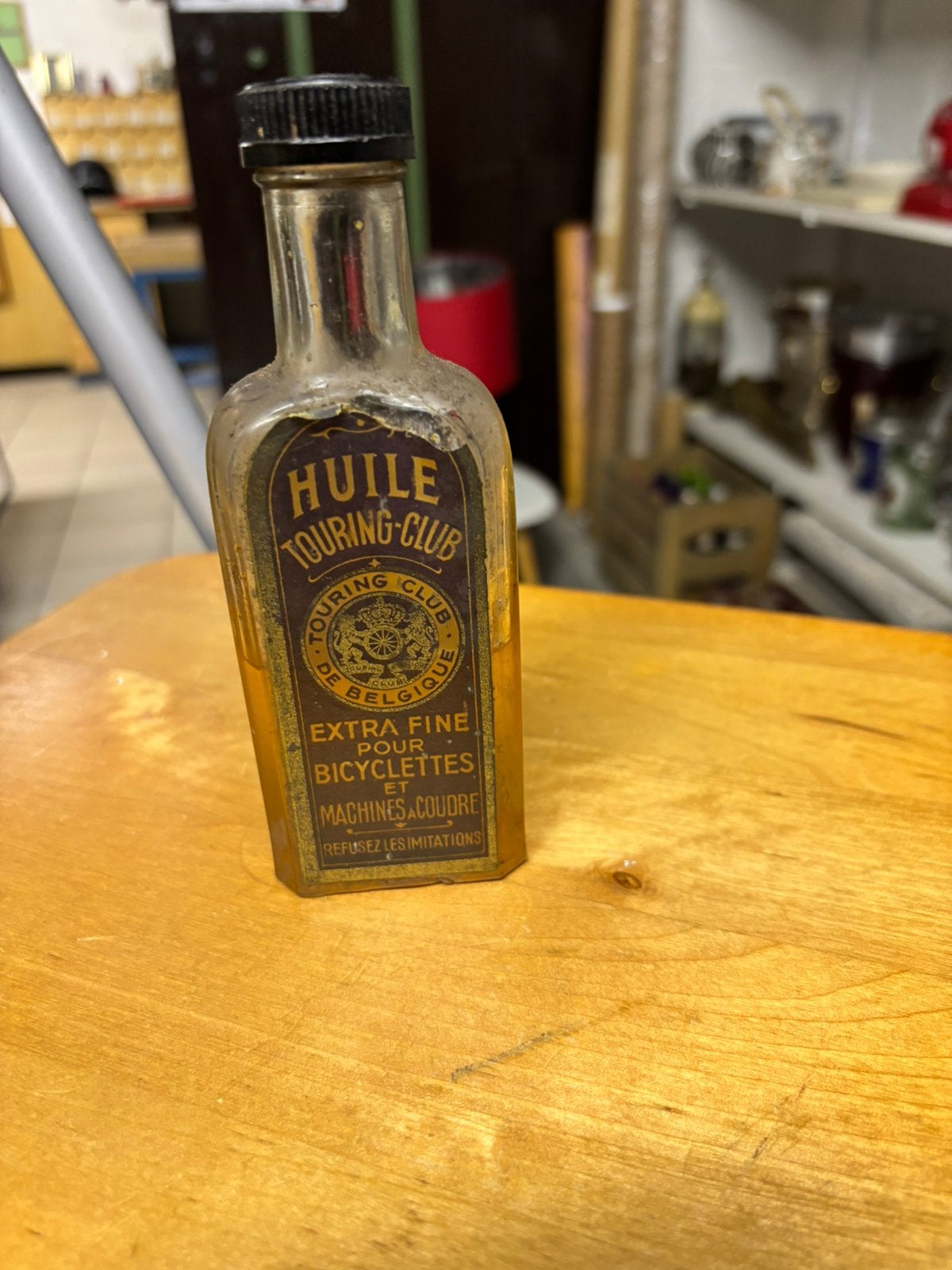 Olie flesje rouring club van 1895 tot 1908, Verzamelen, Ophalen of Verzenden, Gebruikt