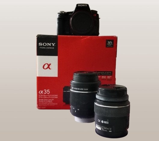 Sony Alpha 35, Audio, Tv en Foto, Fotocamera's Digitaal, Ophalen, Zo goed als nieuw, Spiegelreflex, Sony