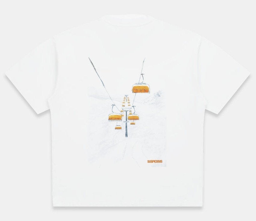 T-shirt - Suspicious - First Lift club Tee - White - Large, Maat 52/54 (L), Suspicious, Wit, Nieuw