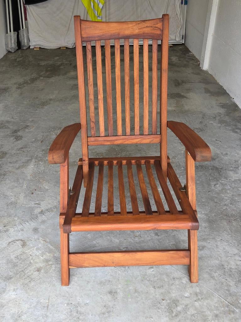 Tuinstoel,  teak, laag model,verstelbaar, Tuin en Terras, Ophalen, Gebruikt, Teakhout, Verstelbaar