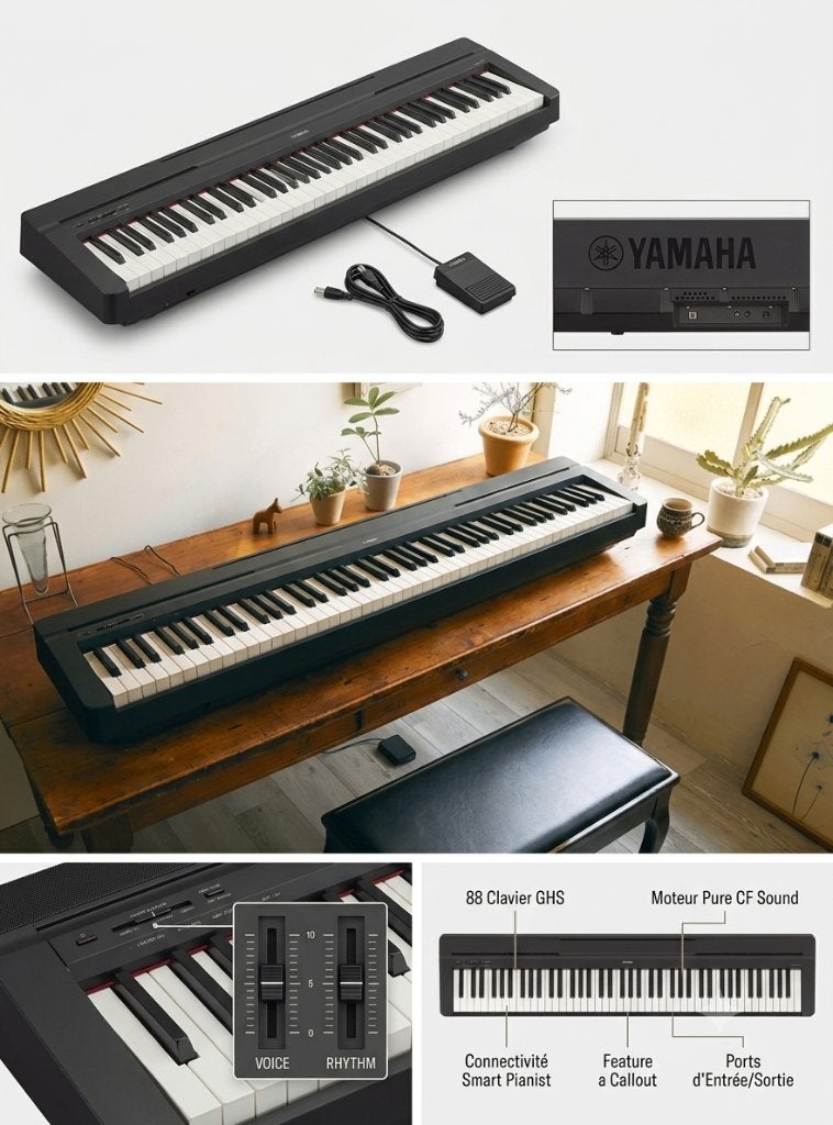 Yamaha P-45 – Excellent état – Facture + carton + pédale, Musique & Instruments, Neuf, Enlèvement ou Envoi, Digital, Piano