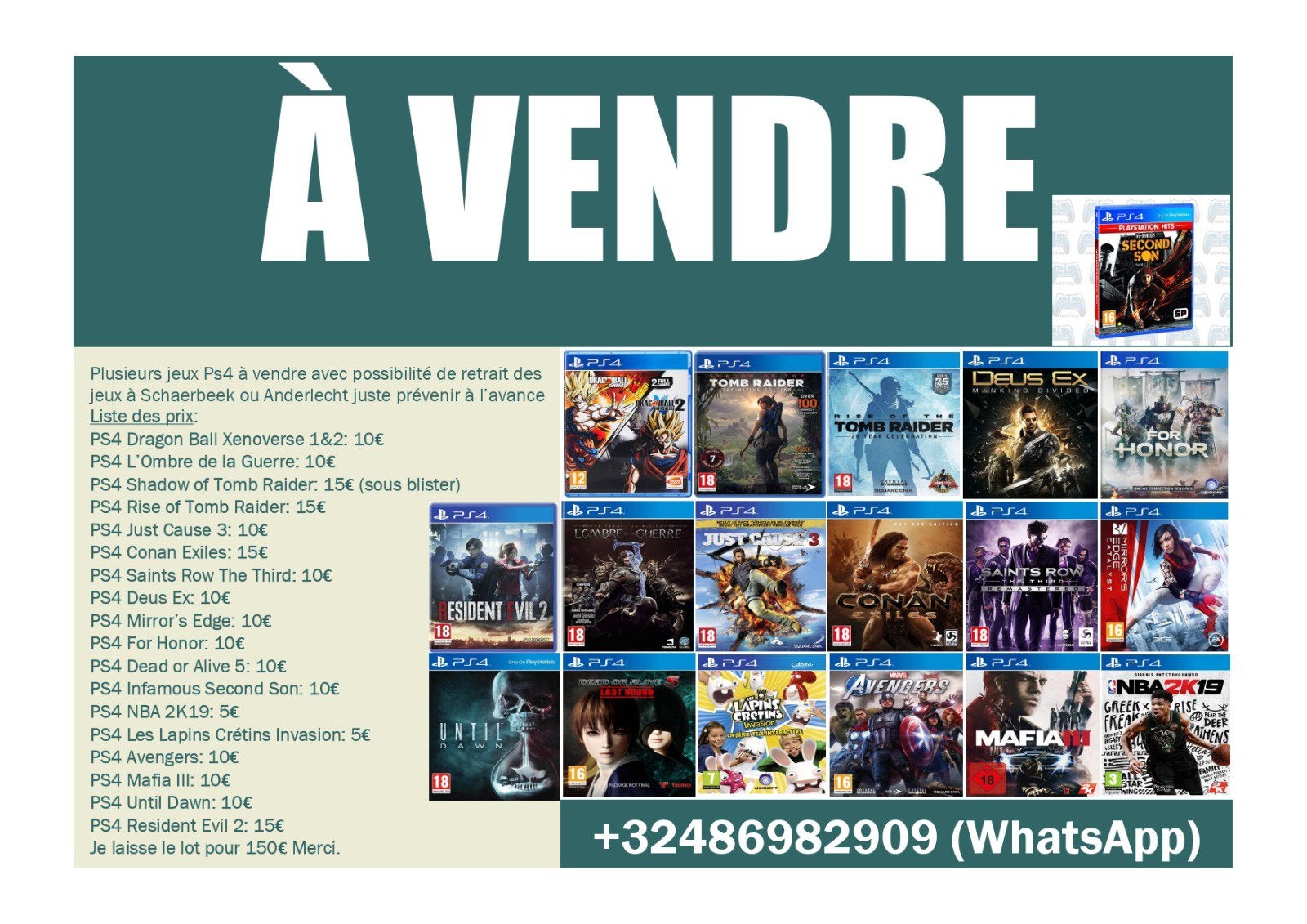Plusieurs jeux Ps4 à vendre, Consoles de jeu & Jeux vidéo, Enlèvement, Comme neuf