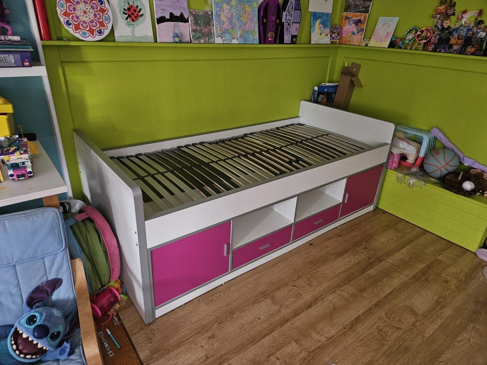 Kinderbed halfhoog met opbergruimte, Kinderen en Baby's, Ophalen, Lattenbodem