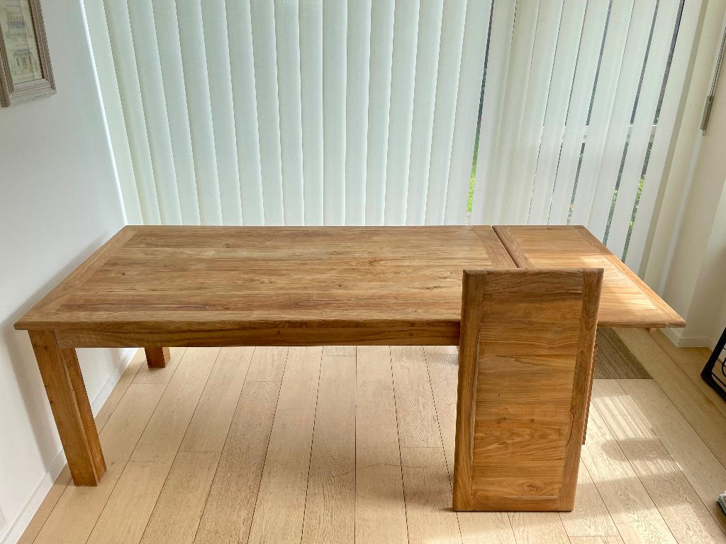 Teak tafel, Huis en Inrichting, Tafels | Eettafels, Ophalen, Teakhout, 50 tot 100 cm, Zo goed als nieuw