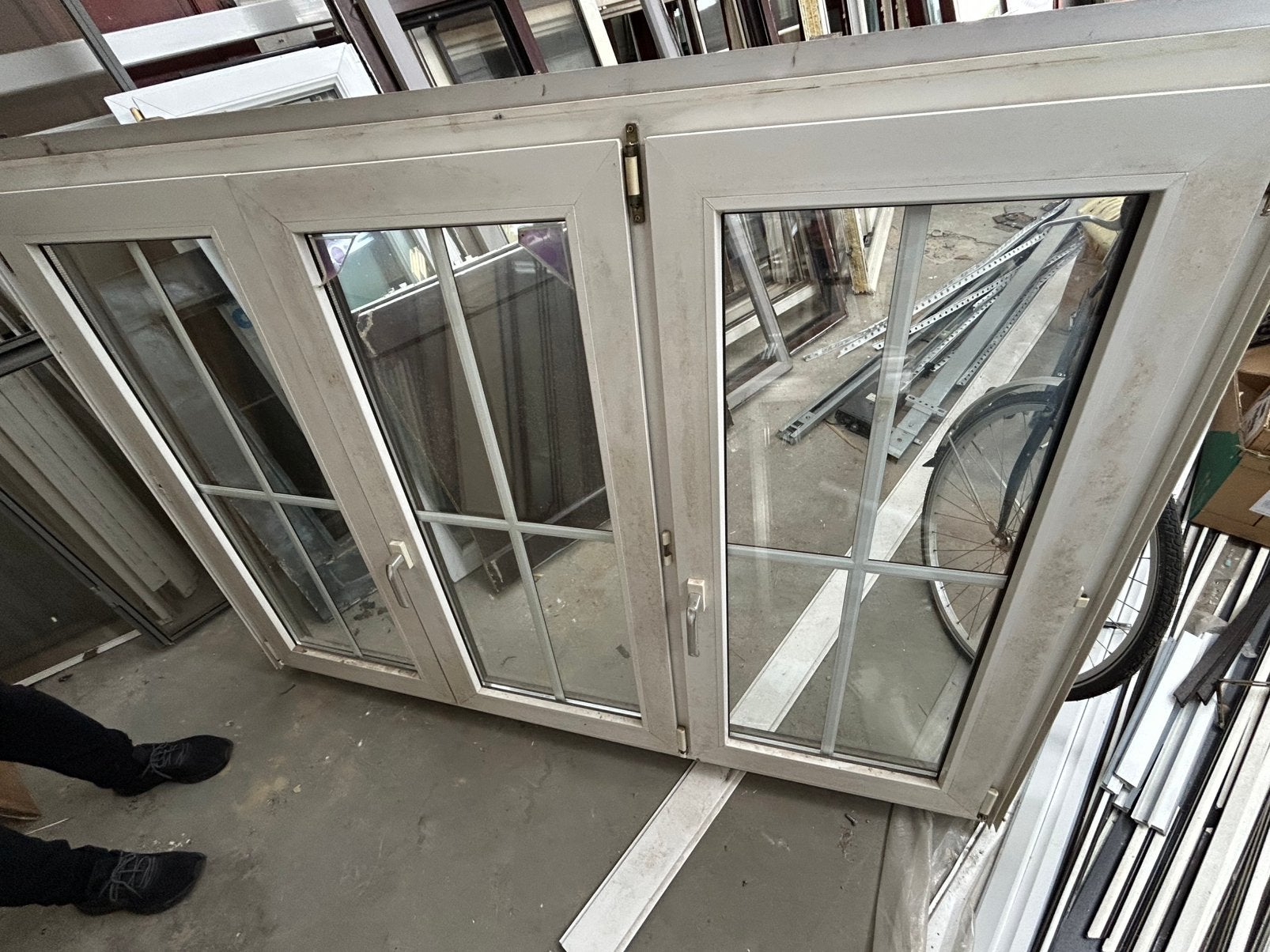 3 ailes doubles en PVC, Châssis de fenêtre, 75 à 150 cm, Synthétique, Enlèvement