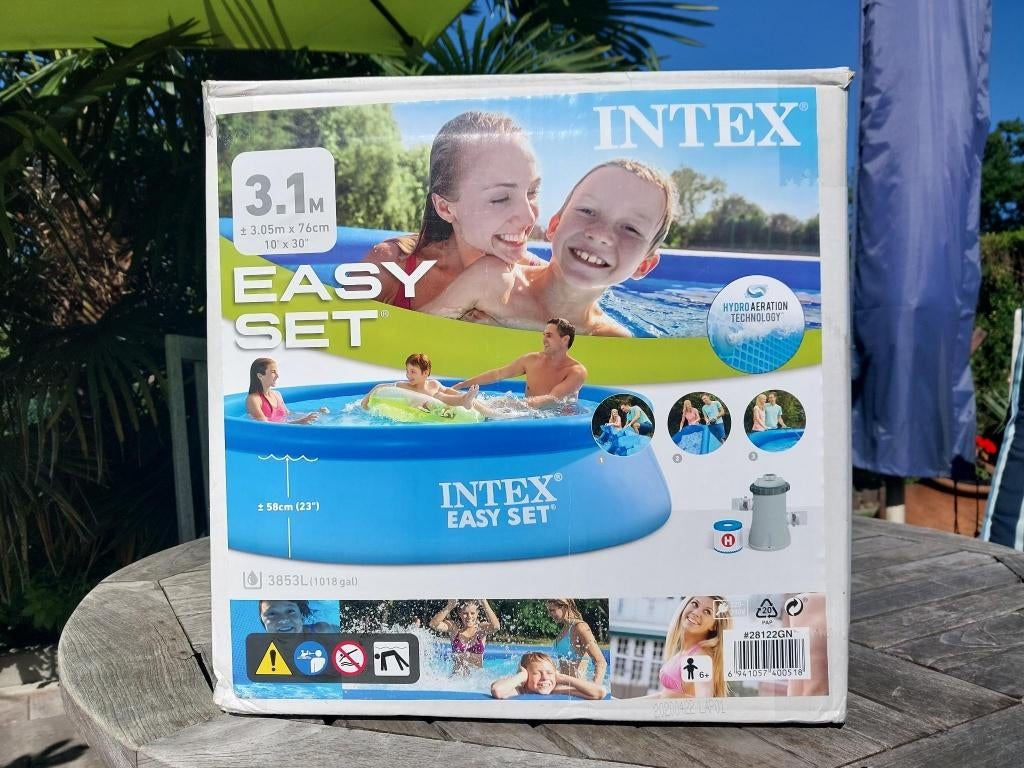 Zwembad INTEX Easy Set (met afdekzeil), Tuin en Terras, Ophalen, Opblaaszwembad, Rond, Nieuw