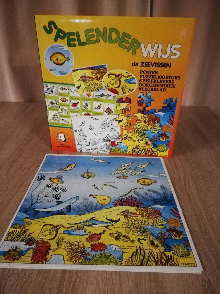 kinderpuzzel - zeevissen 100 stukjes, Ophalen, Gebruikt