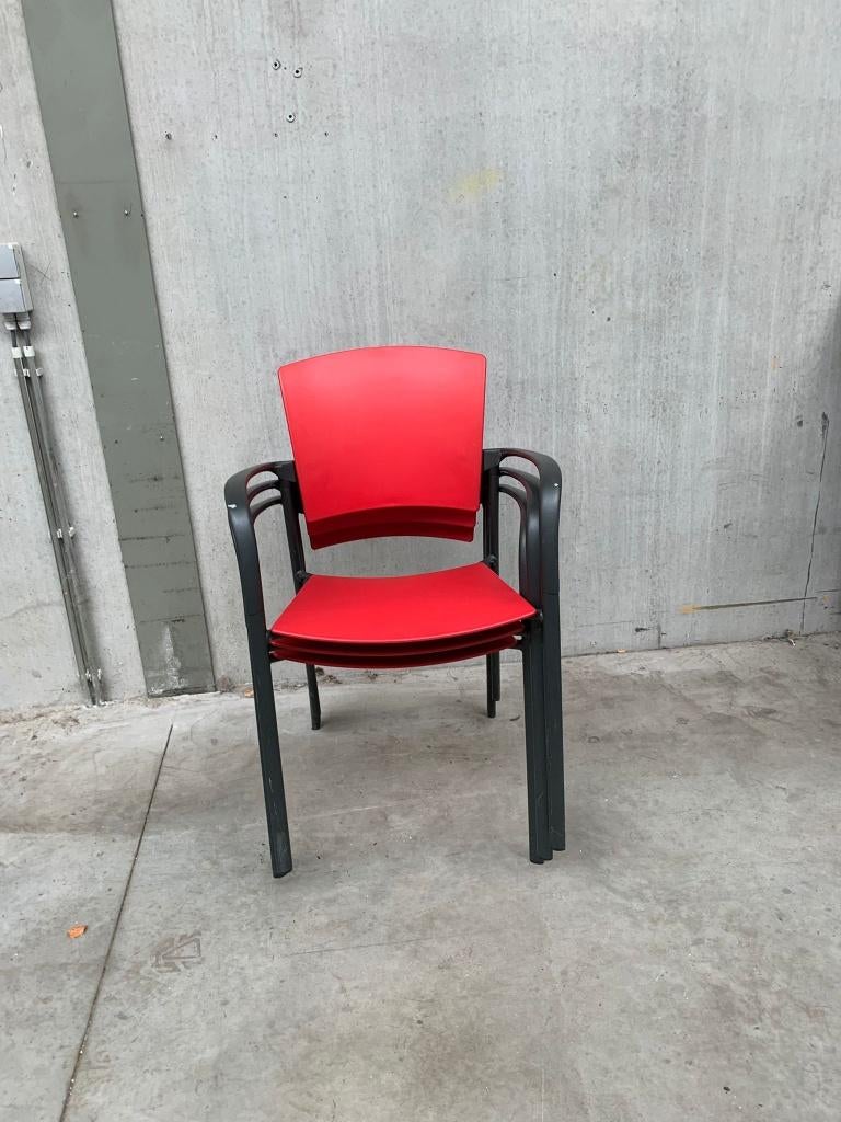 3 rode stoelen, Huis en Inrichting, Stoelen, Ophalen