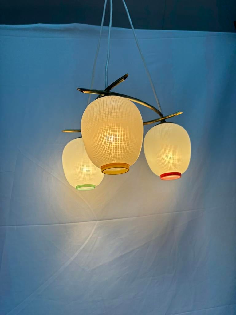 Vintage design DORIA Mikado ‘Lampion’ hanglamp jaren ‘60, Ophalen of Verzenden, Gebruikt