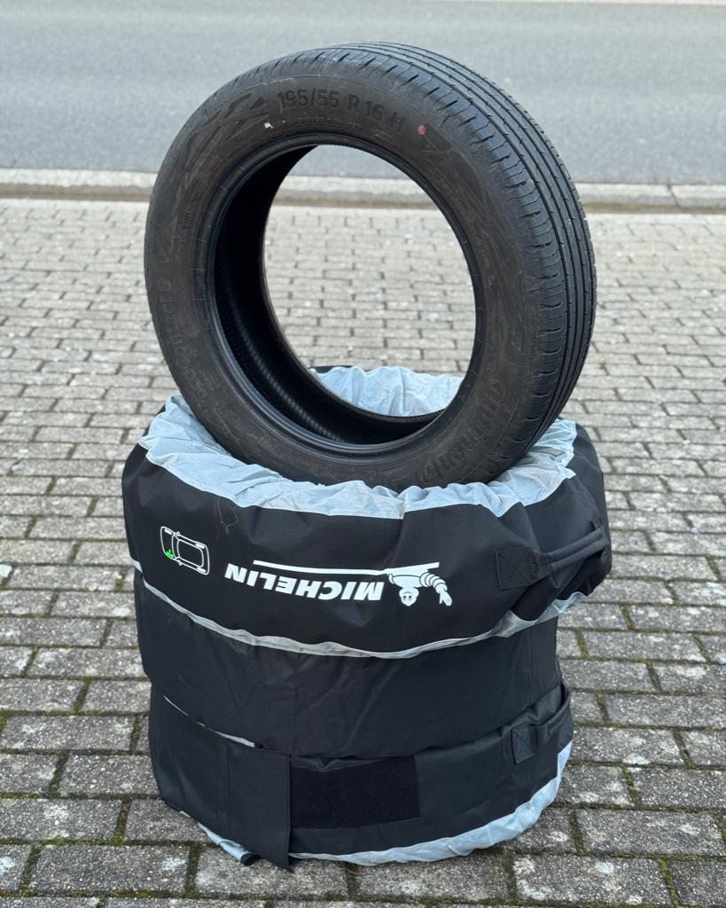 4 pneus été – 195/55 R16 87H - quasi neufs, Ophalen, 16 inch, Band(en), 195 mm