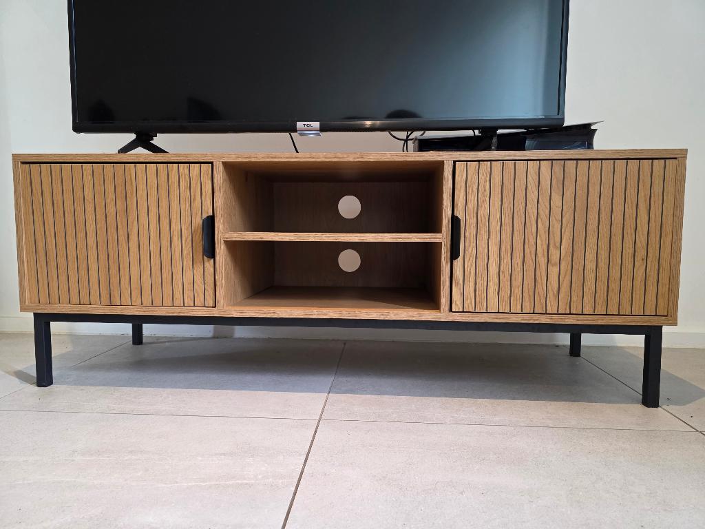 Meuble tv 120cm, Enlèvement, Comme neuf, Chêne