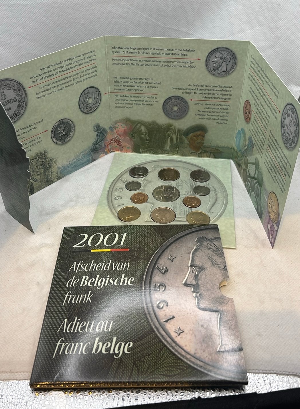 Muntset België 2001 — Afscheid van de Belgische frank FDC, Postzegels en Munten, Ophalen of Verzenden, 50 cent