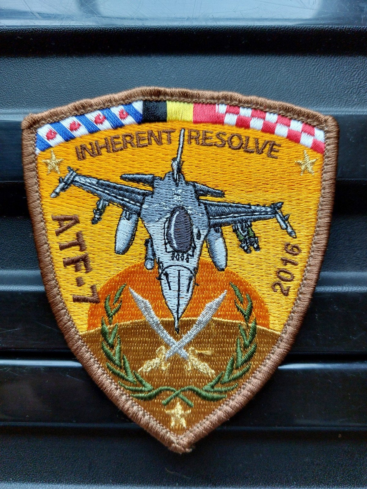 Patch Belgian Air Force Inherent resolve ATF7 versie 2, Verzamelen, Militaria | Algemeen, Verzenden, Luchtmacht, Embleem of Badge