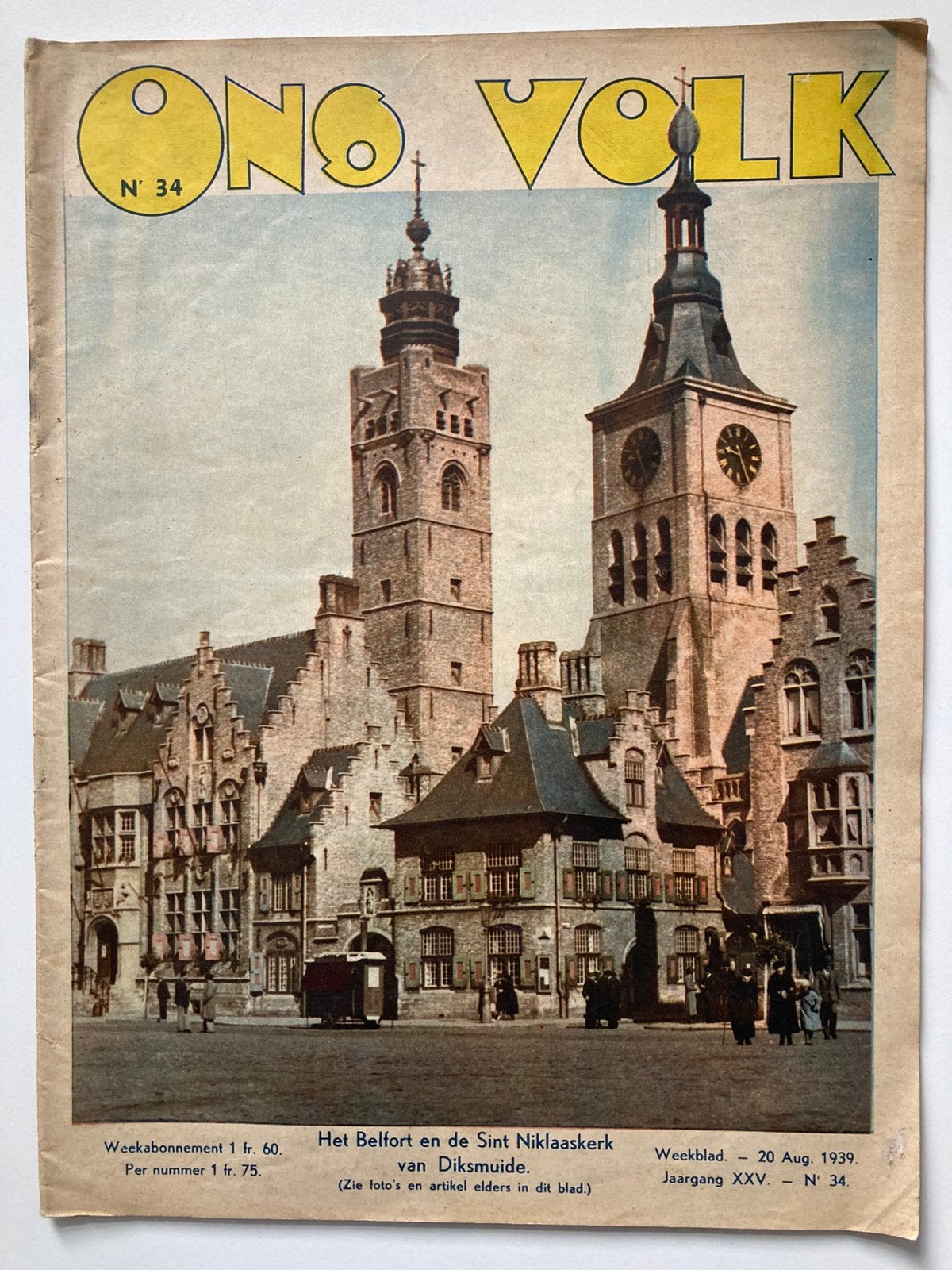 Ons Volk 20/08/1939 oa Diksmuide, Enlèvement
