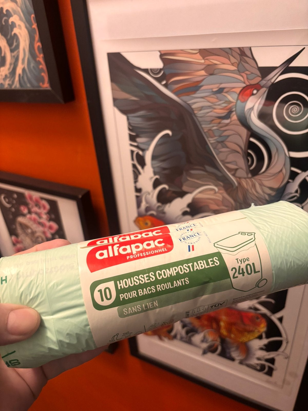 8x10sacs poubelle compostables Altopac pro – 240 L, Enlèvement