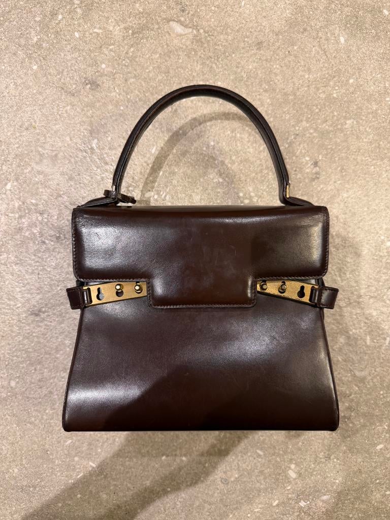 Delvaux Tempête vintage modele depose, Handtassen en Accessoires, Tassen | Damestassen, Ophalen, Gebruikt, Bruin, Handtas