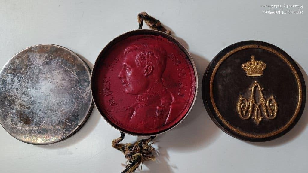 Sceau de chancellerie Roi Albert Ier., Antiquités & Art, Antiquités | Bronze & Cuivre, Bronze, Enlèvement