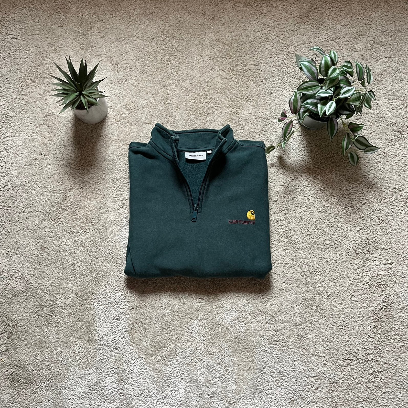 Carhartt WIP half zib, Ophalen of Verzenden, Zo goed als nieuw, Maat 52/54 (L), Groen