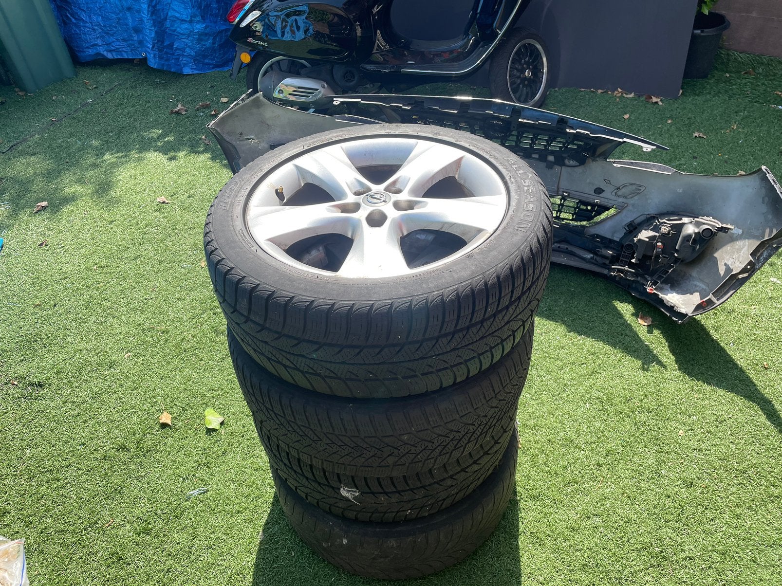 Opel velgenset – Opel Astra J – 17 inch – 215/50 R17, Auto diversen, Auto-accessoires, Ophalen of Verzenden, Gebruikt