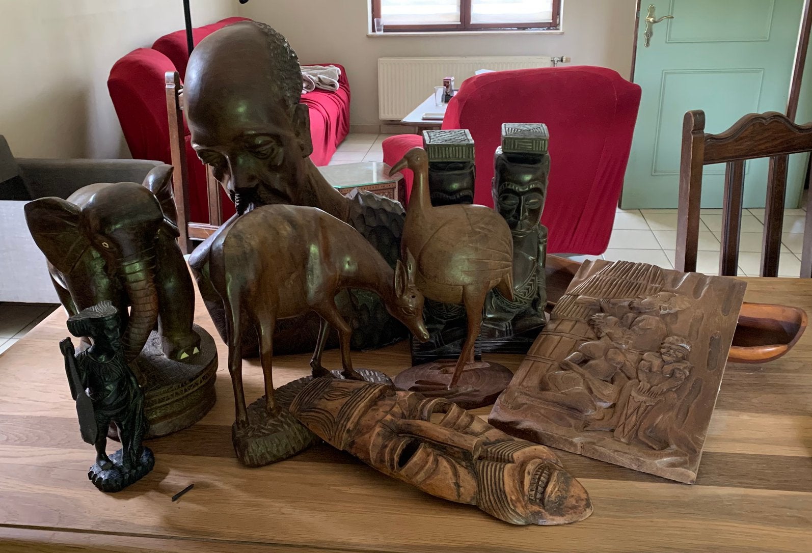 Lot d’objets africains, Antiquités & Art, Art | Sculptures & Bois, Enlèvement, Afrique, Bois, Brun