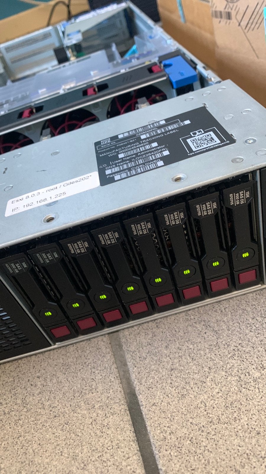Hp proliant dl380 gen10 8 sas 2.5inch -64 gb ram, Computers en Software, Servers, Ophalen, Zo goed als nieuw, 64 GB