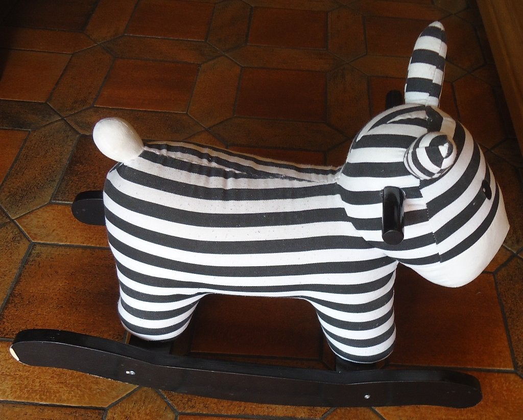 Cheval à bascule noir et blanc (zèbre), Enlèvement, Comme neuf