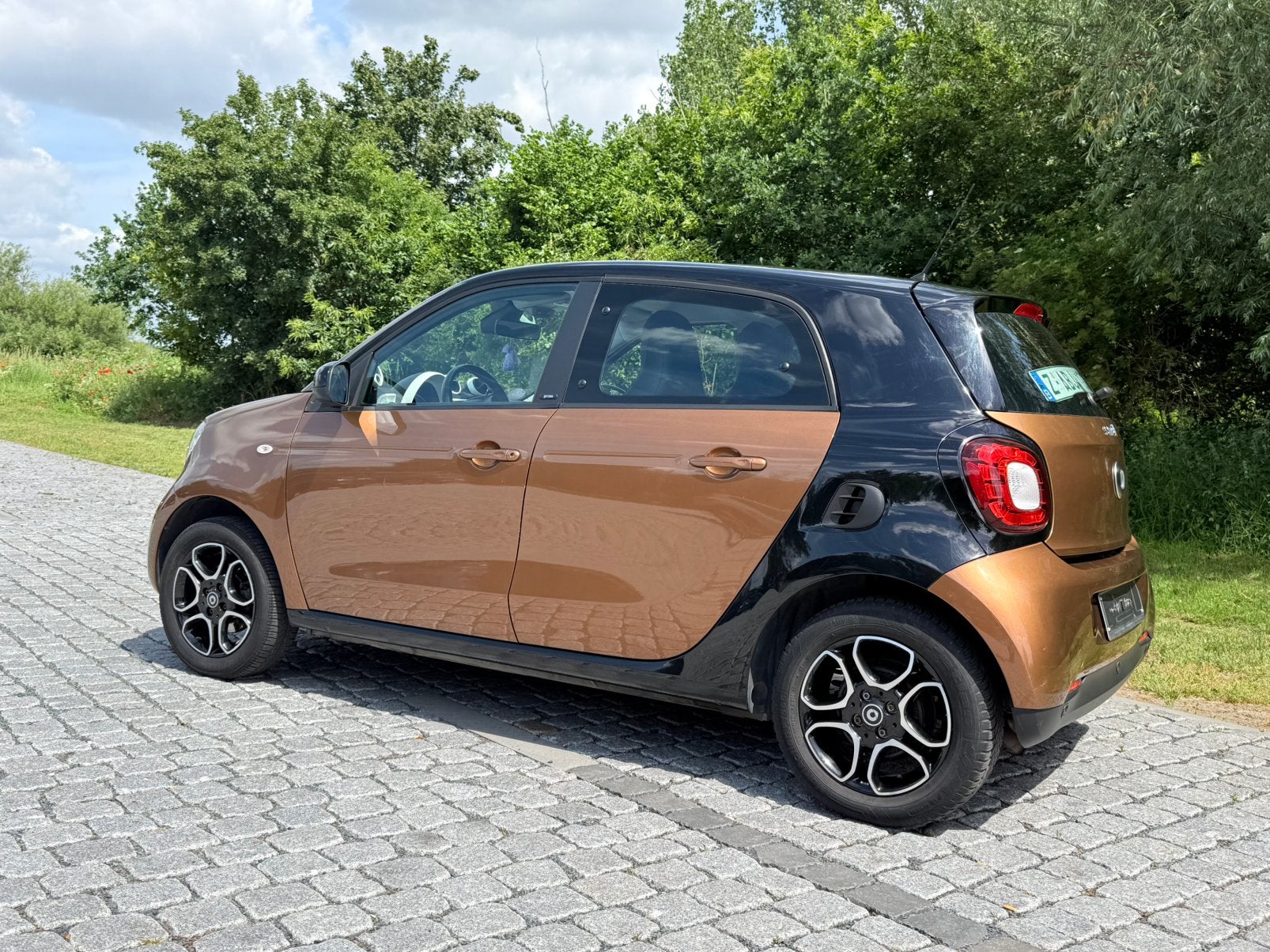 Smart Forfour Benzine Met Keuring Verkoop, Auto's, Smart, Electronic Stability Program (ESP), Bruin, Leder, Bedrijf