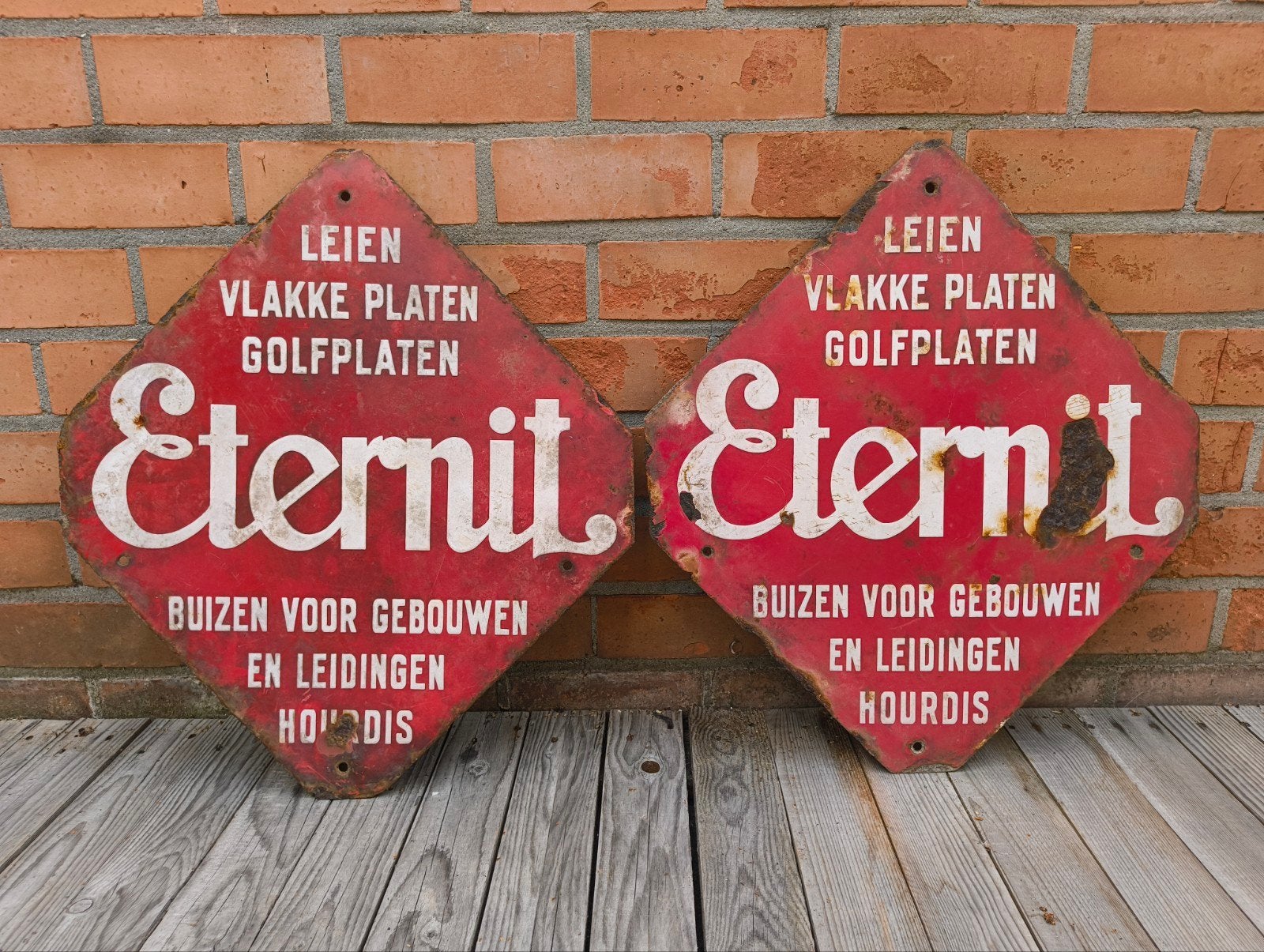 Eternit - plaque émaillées - paire, Enlèvement ou Envoi