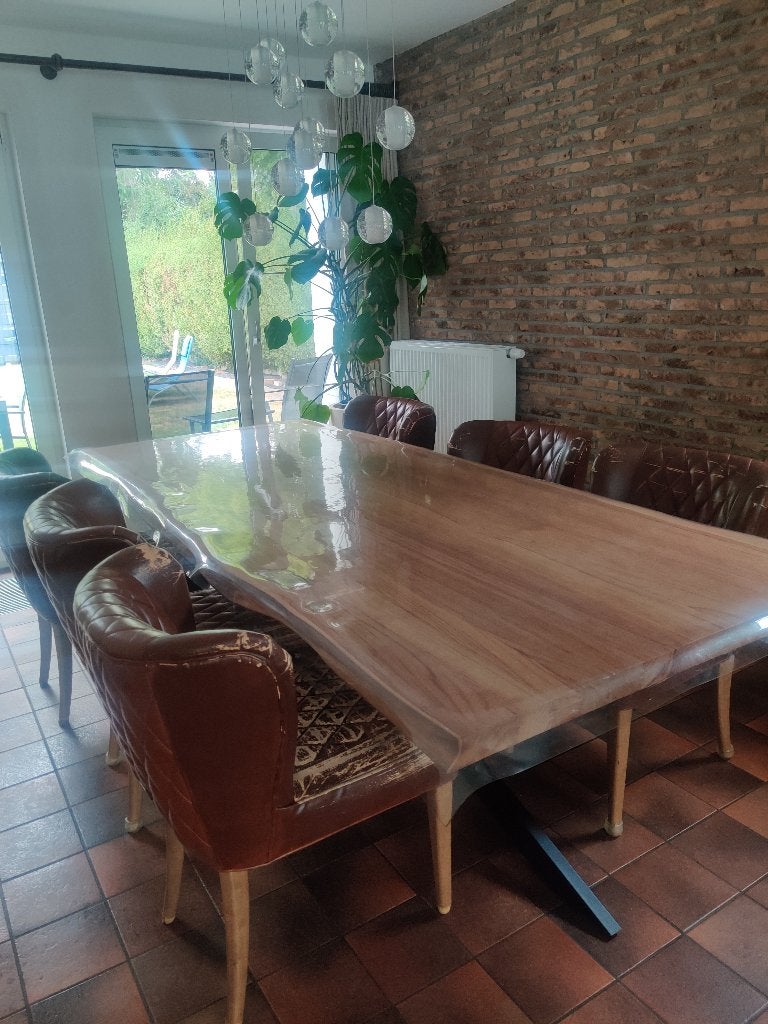 MOETEN SNEL WEG: 6 eetkamerstoelen (Dubbelman Design), Ophalen, Gebruikt, Bruin, Vintage