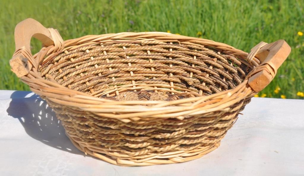 corbeille en rotin ronde poignée en bois, Enlèvement ou Envoi, Osier, Rond, Panier
