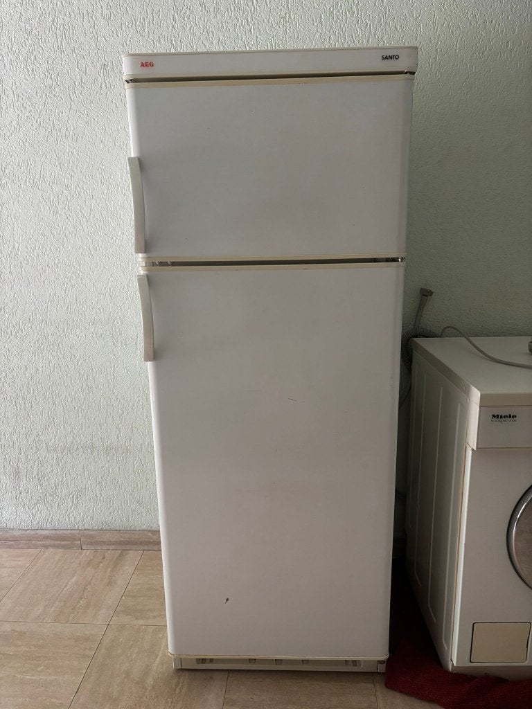 AEG Frigo met diepvriesvak, Ophalen, Gebruikt, 200 liter of meer, Met aparte vriezer