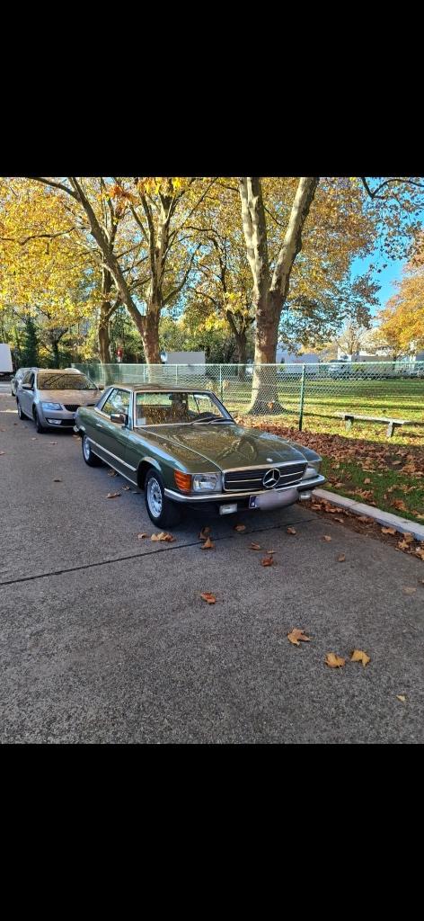 Mercedes SLC 280 1982, Autos, Mercedes-Benz, Particulier, SLC, Essence, Coupé, 3 portes, Automatique, Vert, Beige, Tissu, Traction avant