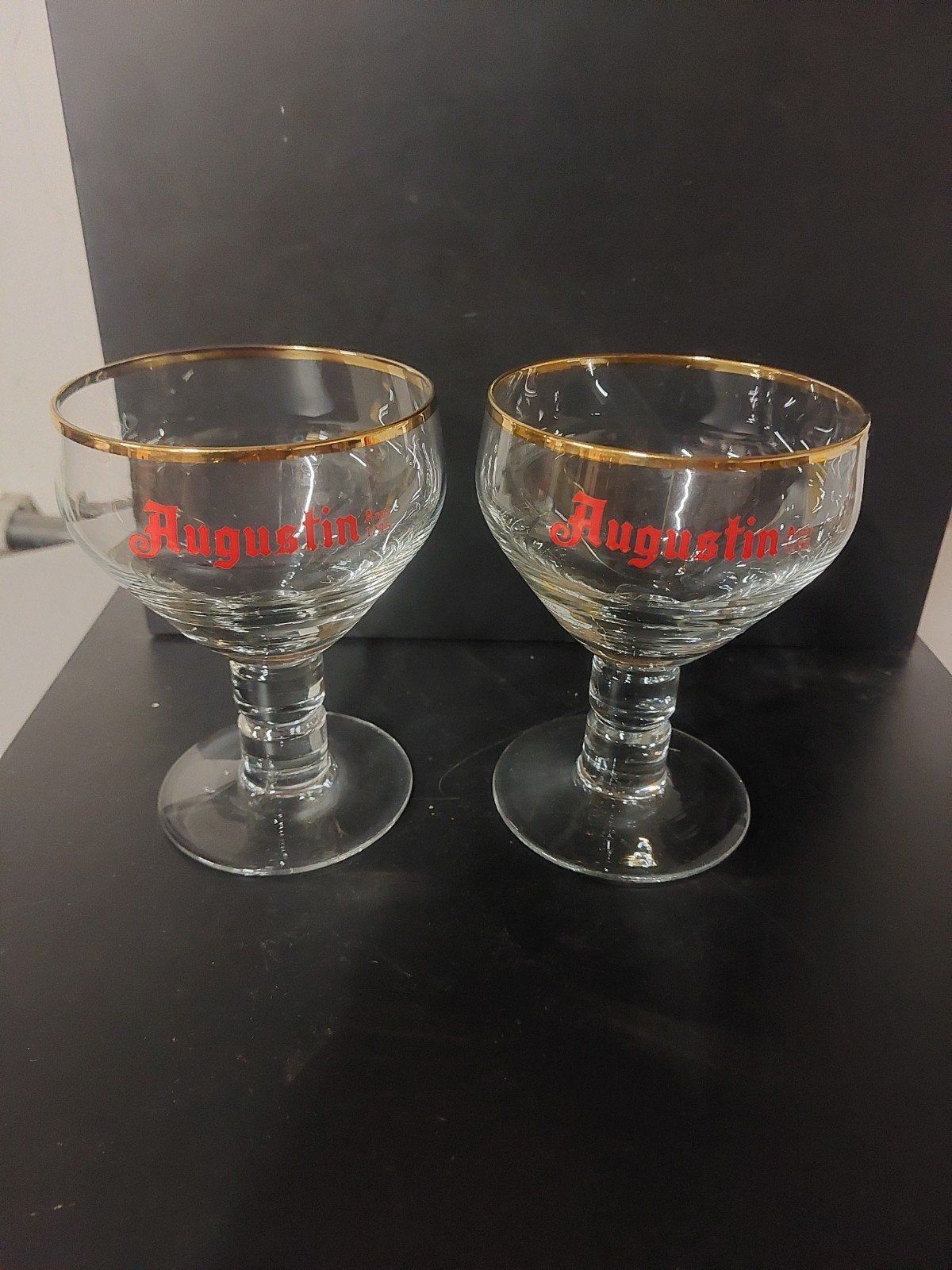 Augustin oude bierglazen, Verzamelen, Ophalen of Verzenden, Nieuw, Bierglas