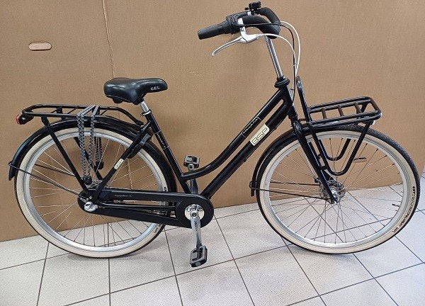urban fietsen in mat zwart / lila in 3/5 speed zgan, 50 tot 53 cm, Ophalen, Zo goed als nieuw, Versnellingen
