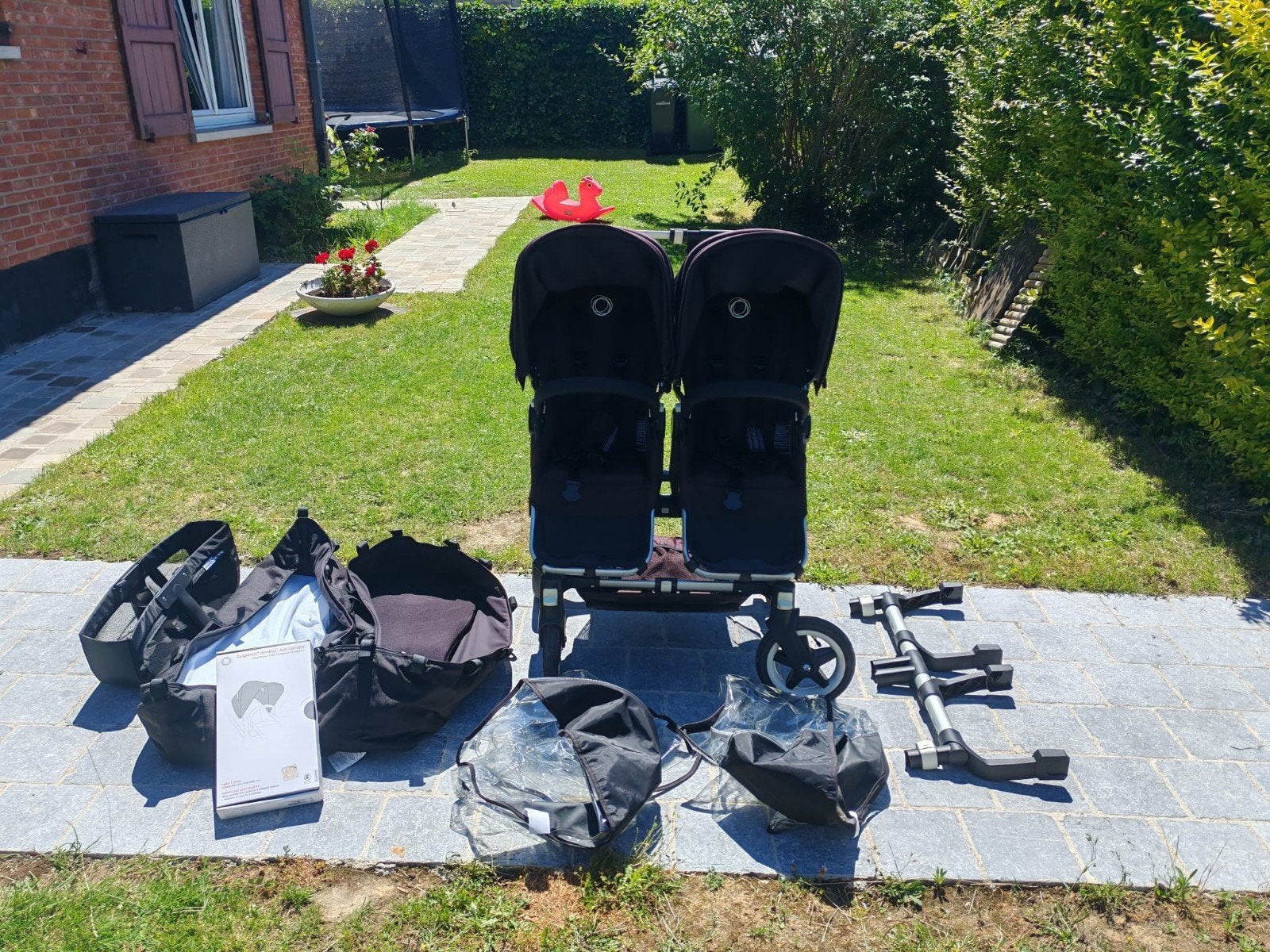 Bugaboo dubbele kinderwagen + accessoires, Kinderen en Baby's, Buggy's, Ophalen