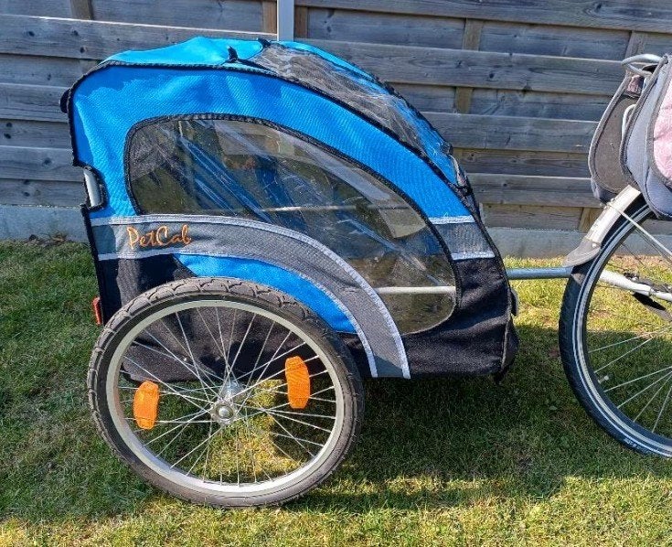 Hondenfietskar blauw Petcab, Ophalen, Gebruikt, Opvouwbaar, Hondenkar