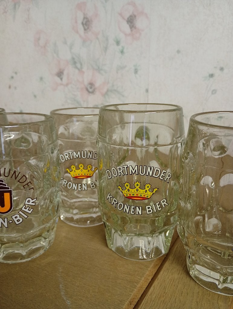 Lot van 6 vintage Duitse bier pullen mugs, Verzamelen, Ophalen, Zo goed als nieuw, Bierglas