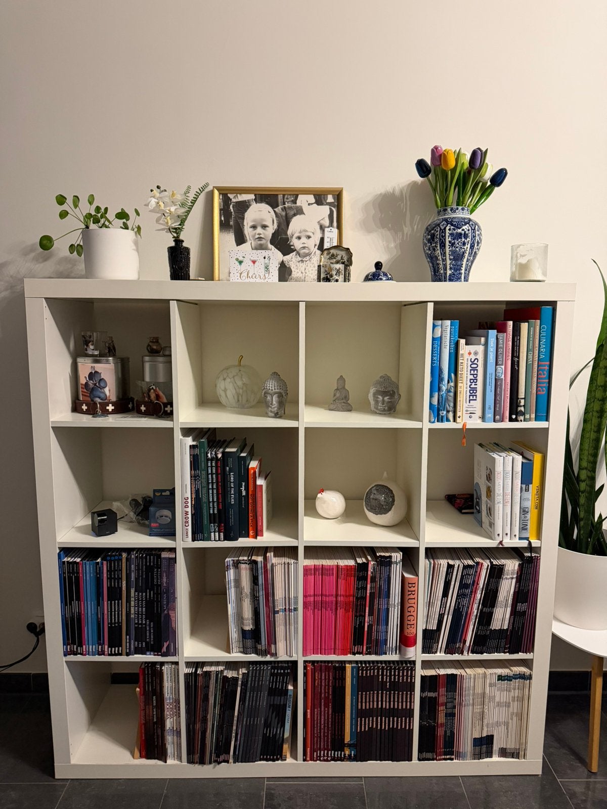 Witte Ikea kallax boekenkast 150x150 cm, Huis en Inrichting, Ophalen, 100 tot 150 cm, 100 tot 150 cm, Zo goed als nieuw