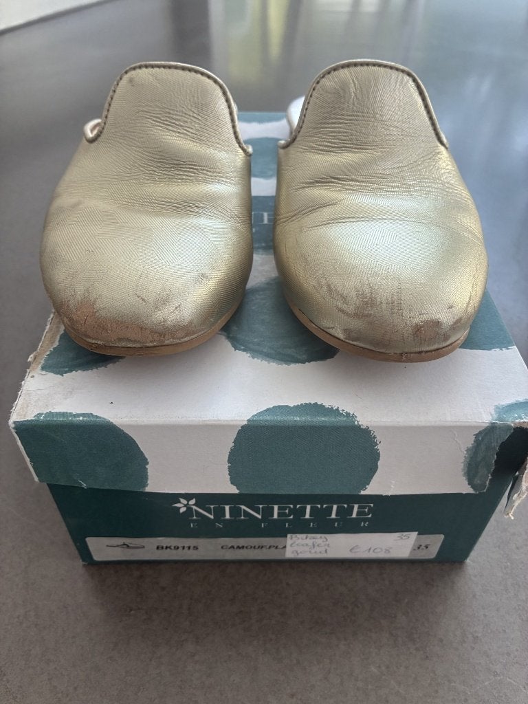 Chaussons dorés du magasin chaussures enfants Raaf en Vos 35, Enlèvement ou Envoi, Utilisé, Chaussures, Fille