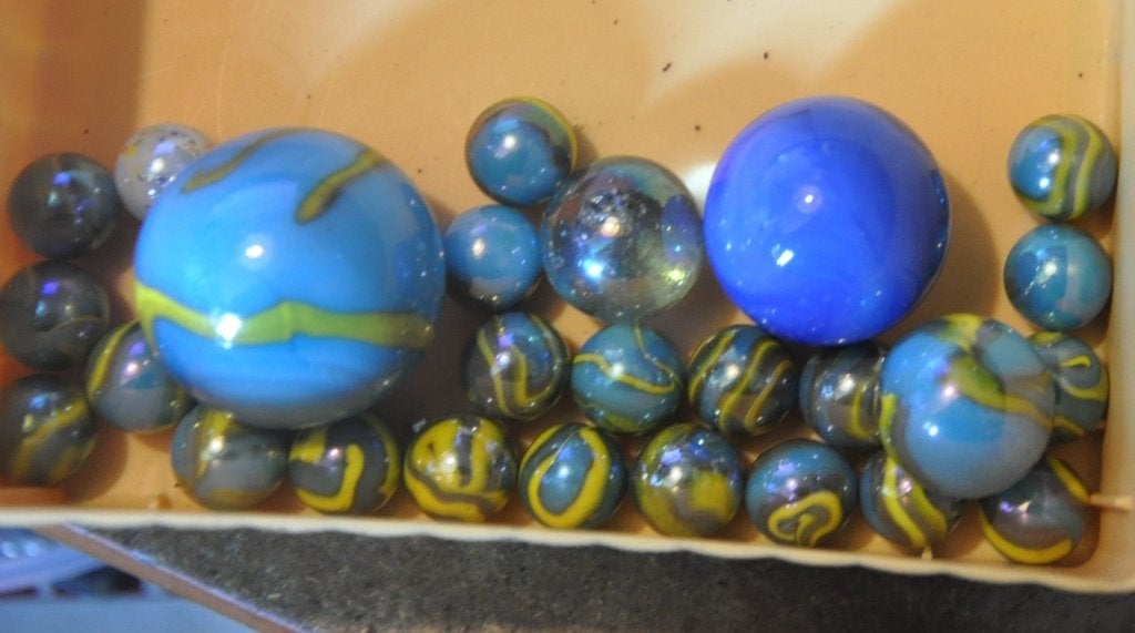 lot de 24 billes diverses tailles et colorées, Collections, Enlèvement ou Envoi, Utilisé