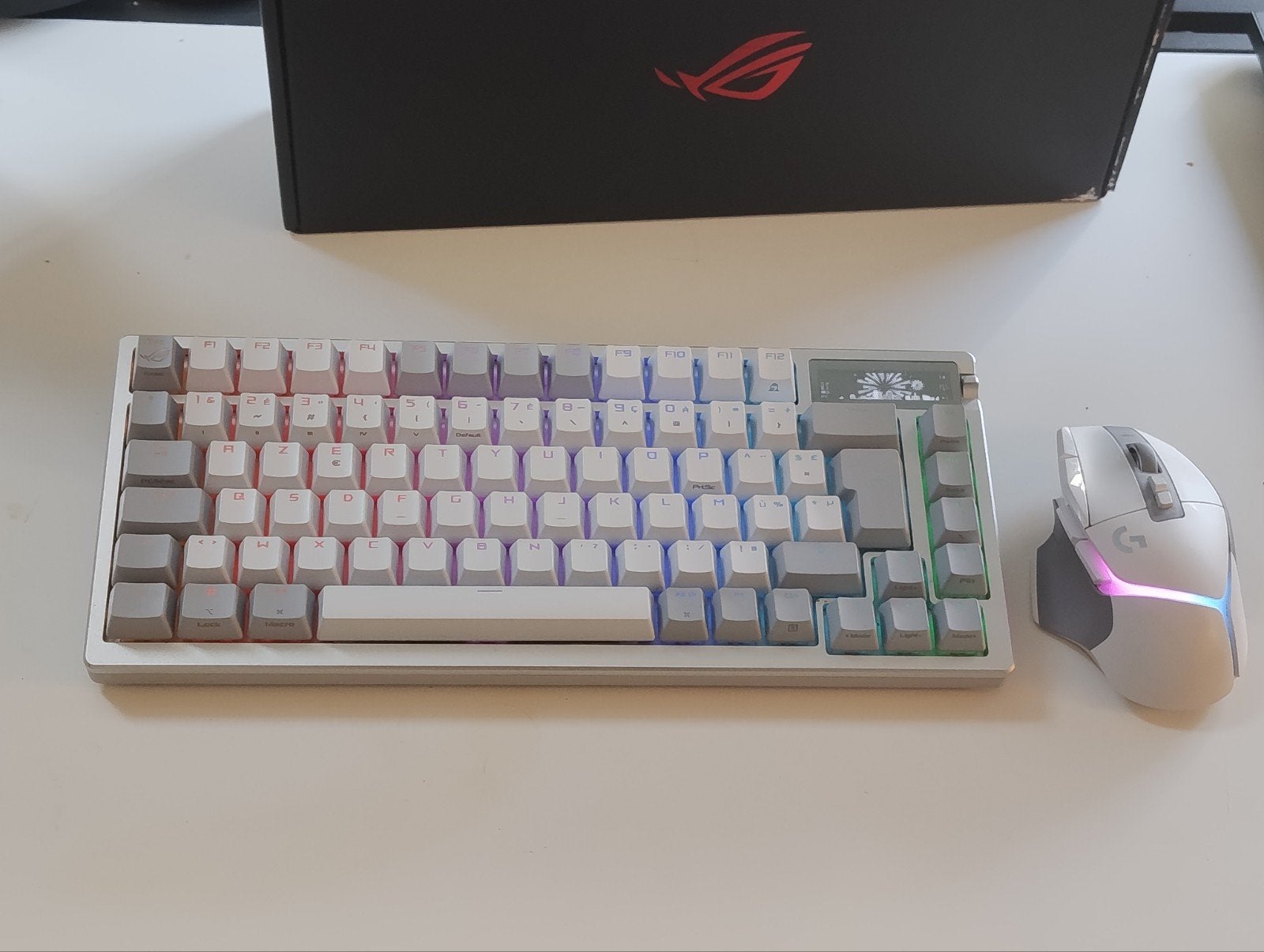Asus ROG Azoth White 75% mechanisch toetsenbord AZERTY, Computers en Software, Multimediatoetsen, Asus, Azerty, Ophalen of Verzenden