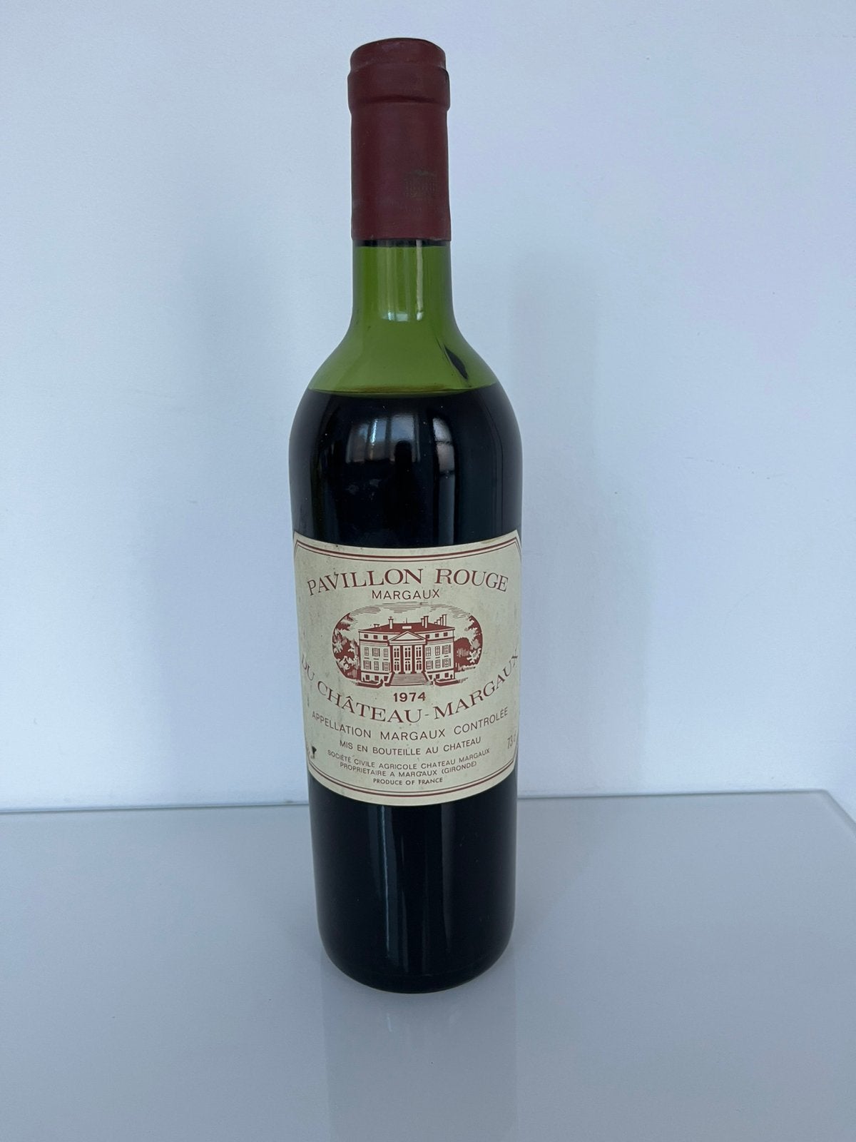 Vin PAVILLON ROUGE MARGAUX 1974, Enlèvement ou Envoi, Comme neuf