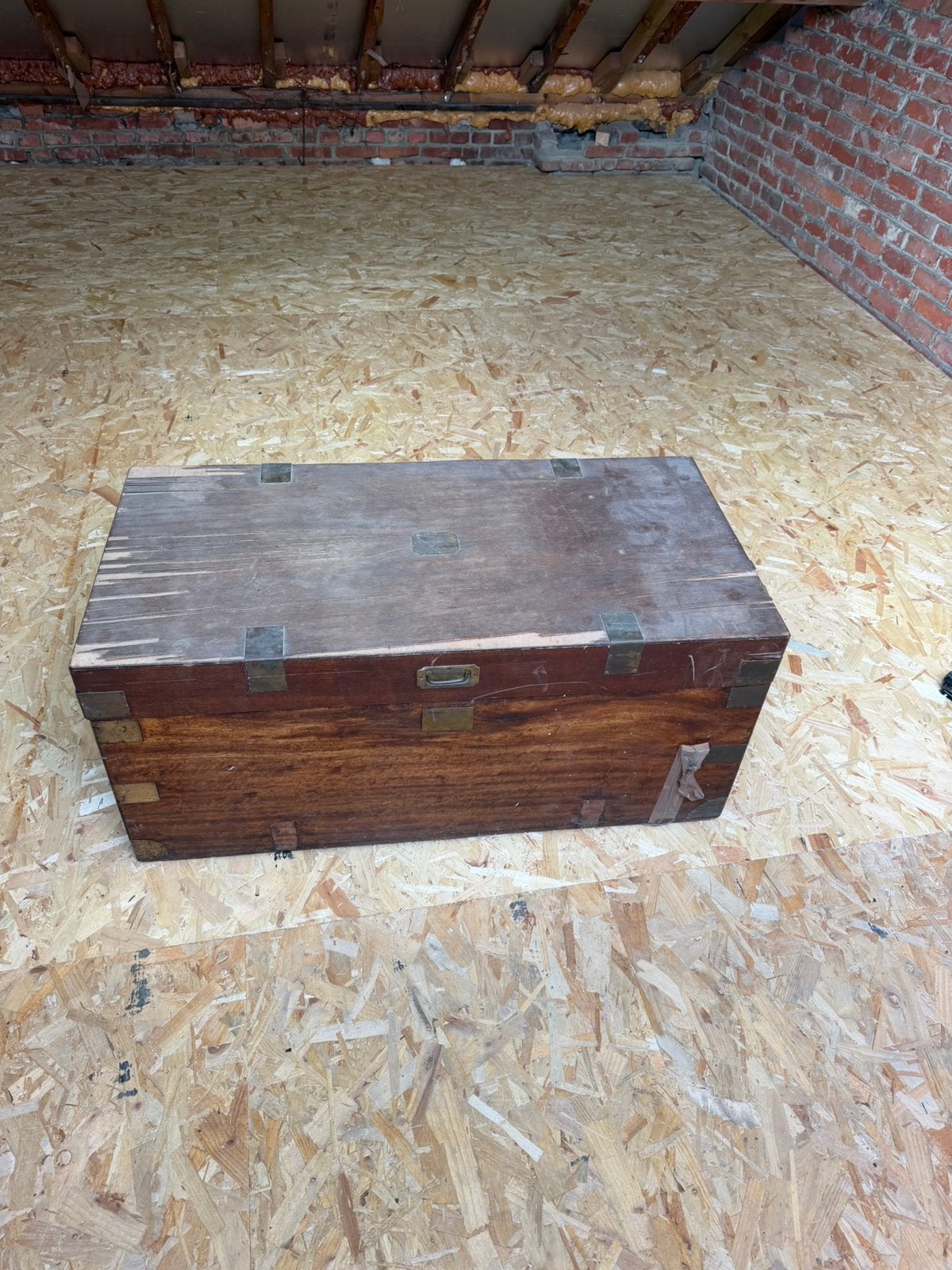 Malle de marine ancienne, Maison & Meubles, Teck, 50 à 100 cm, Comme neuf, Enlèvement