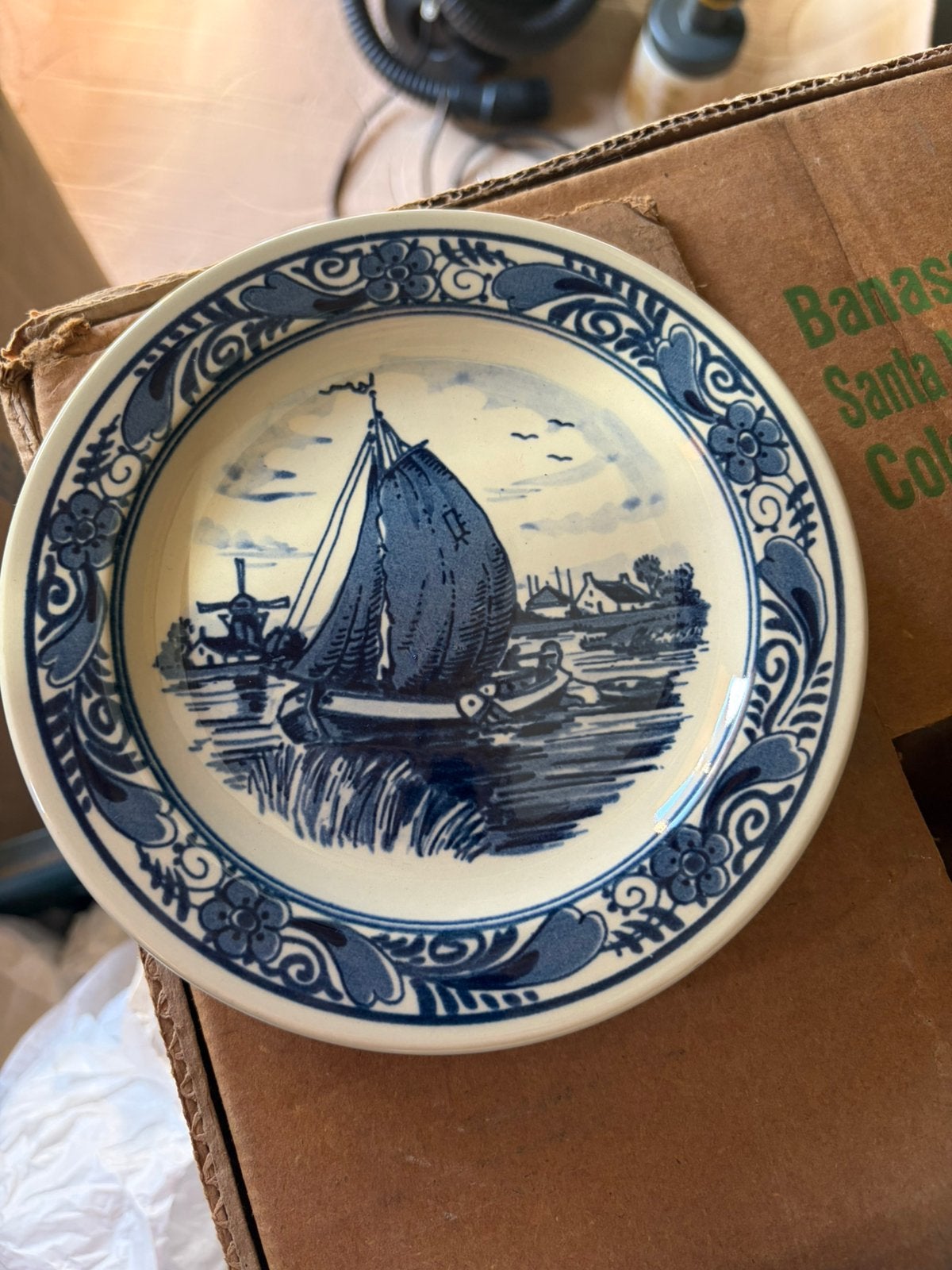 vintage Delfts blauw wandbord, Ophalen