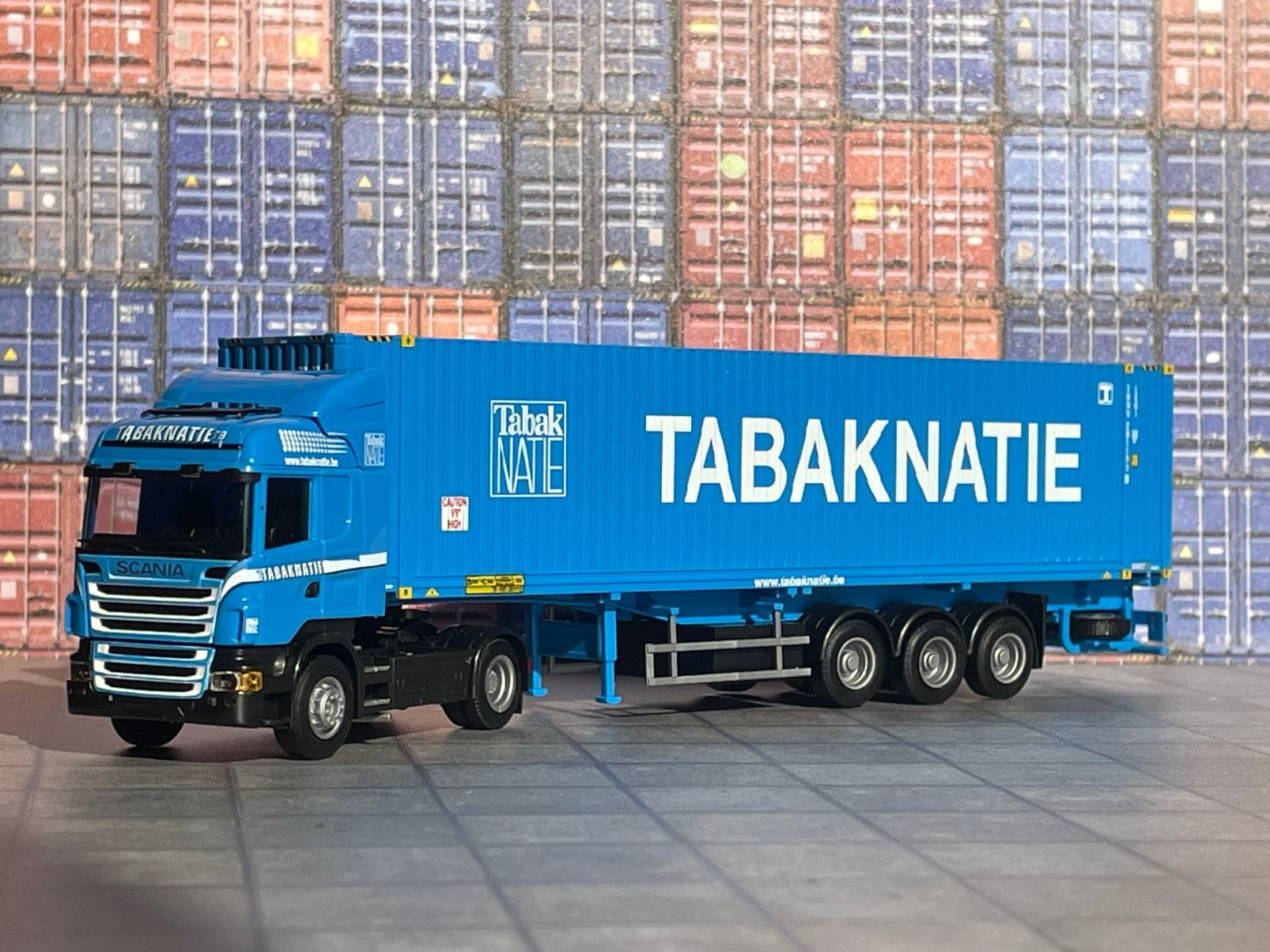 AWM Scania R TABAKNATIE 1/87, Ophalen of Verzenden, Zo goed als nieuw, Bus of Vrachtwagen, AWM